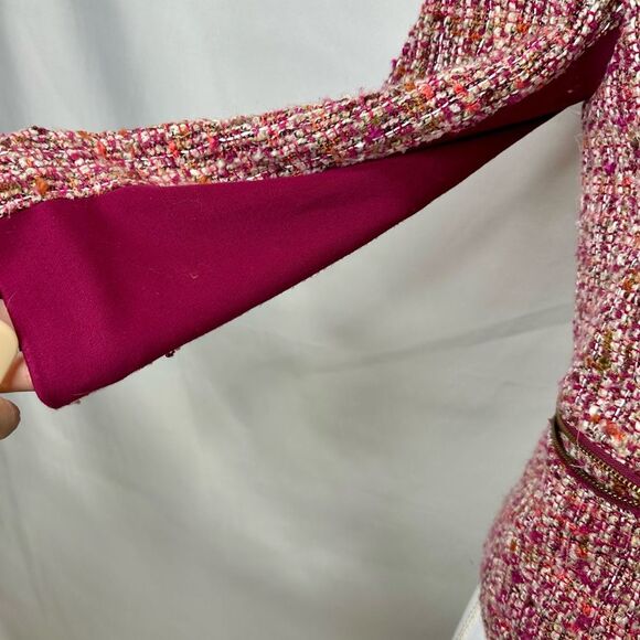 Anthropologie Cartonnier Pink Multicolor Rosily Tweed Jacket Size 4 - Picture 7 of 14
